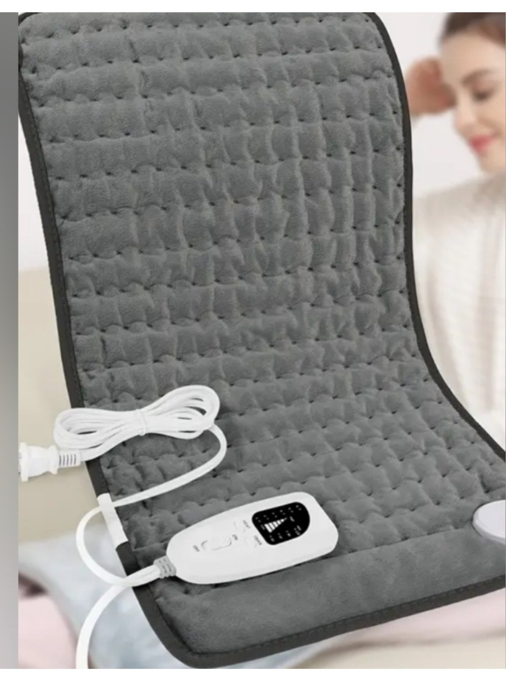 Gray Electric Heating Pad with Controller